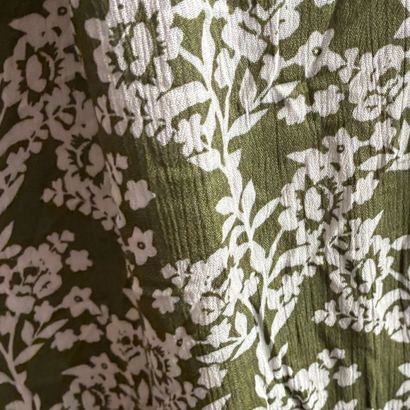 Papillon Wrap Green and White Ruffled Midi Dress S - Picture 11 of 16